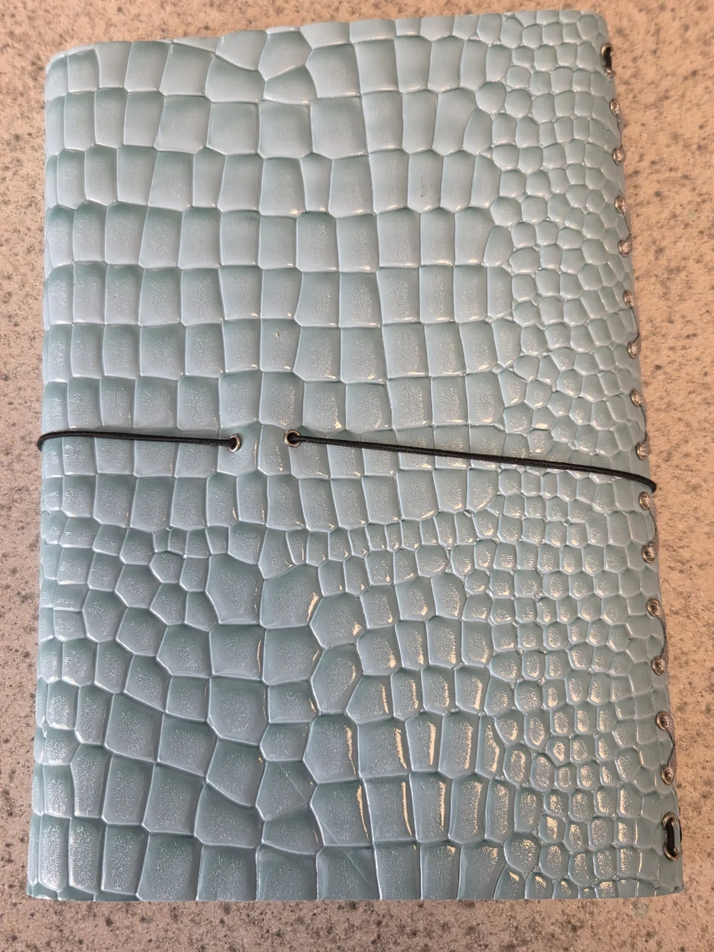 Faux-Crocodile Textured Notebook - Turquoise, New
